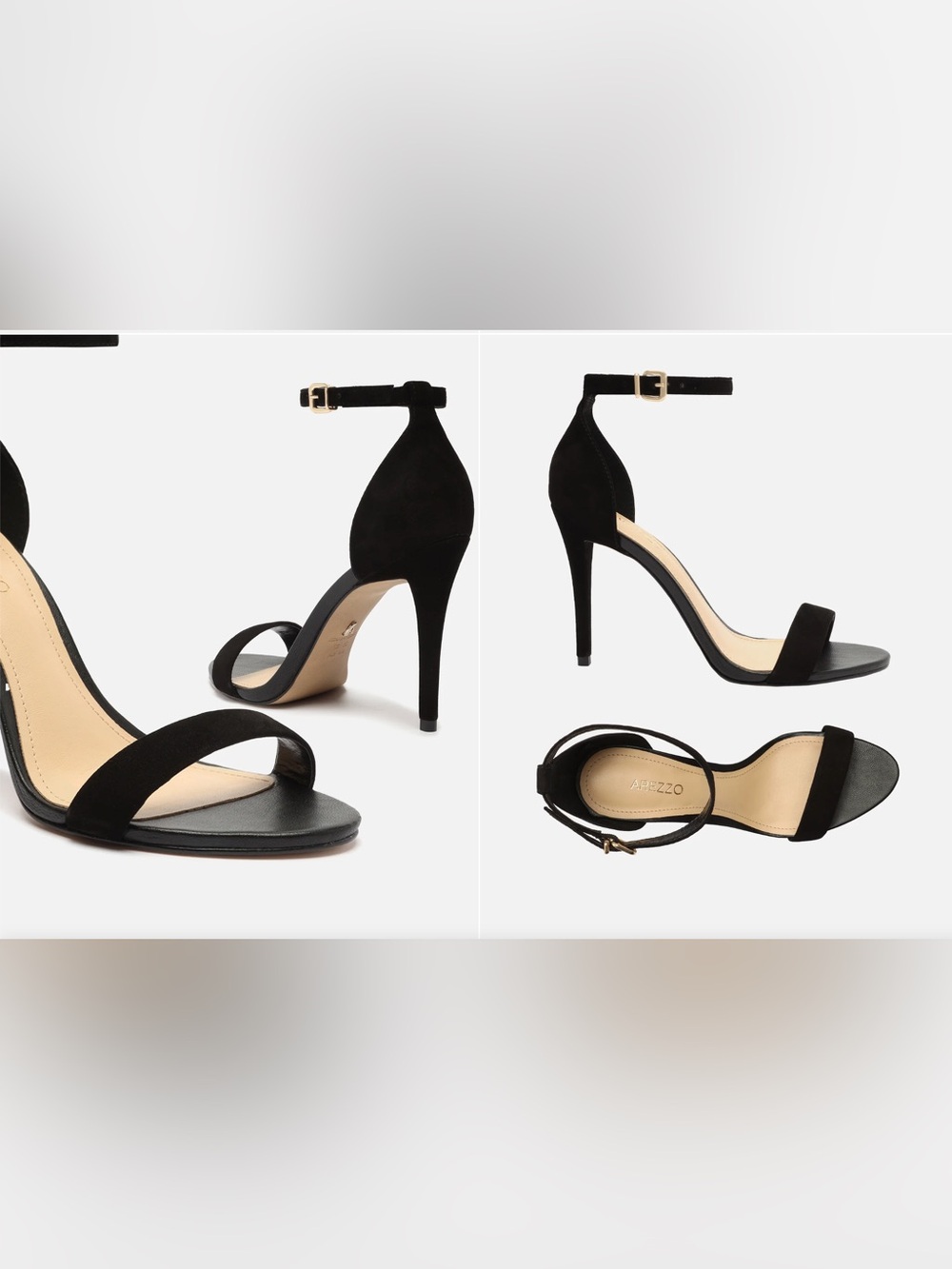 Arezzo Isabelli Ankle Strap Sandal - Black Suede - Women's Size 8 - Picture 8 of 16